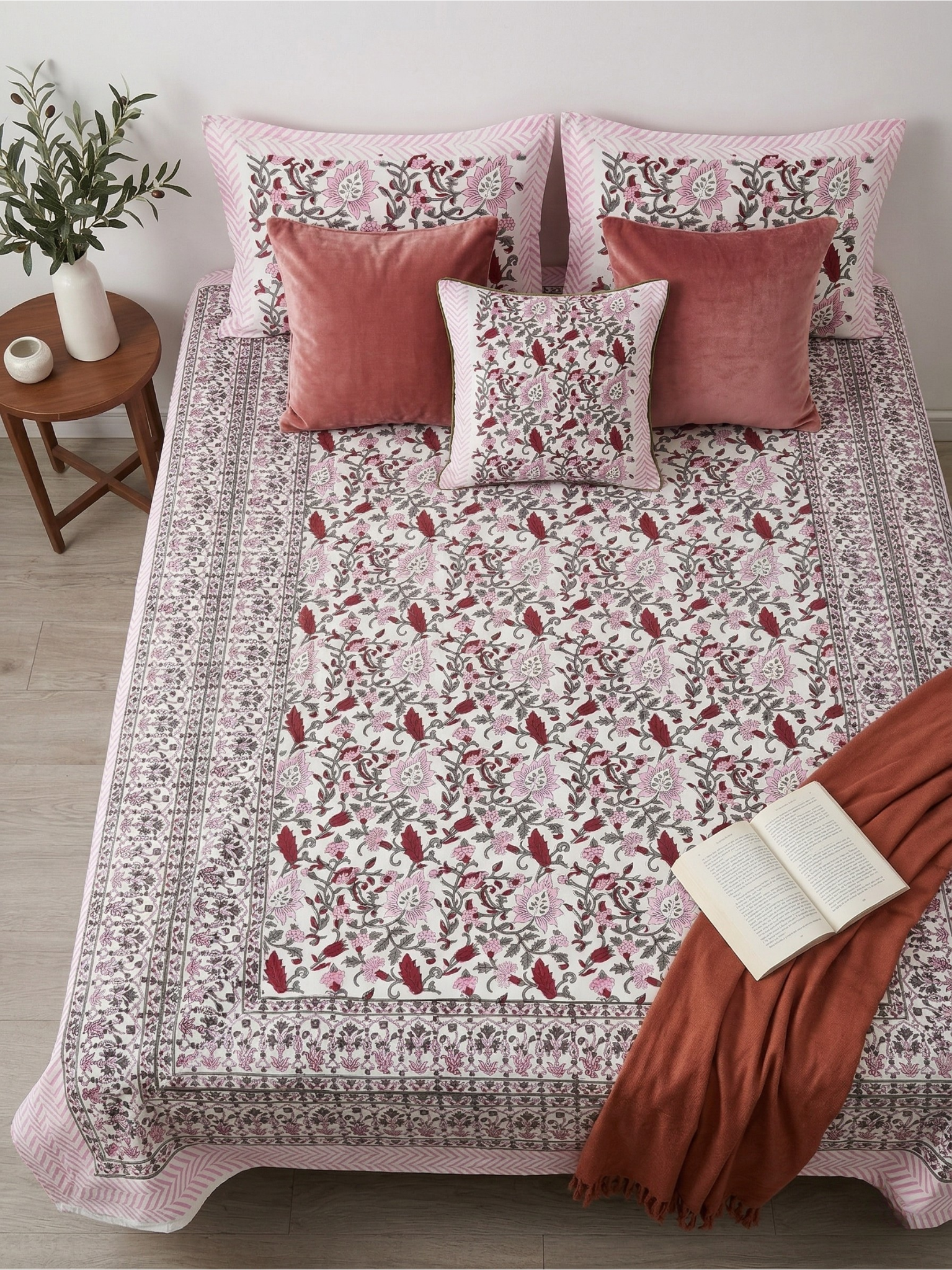 Phool Jharokha Cotton Percale Bedsheet - Premium Home Decor by Moraari