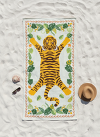 Saffron Jungle Tiger Beach Towel - Premium Home Decor by Moraari