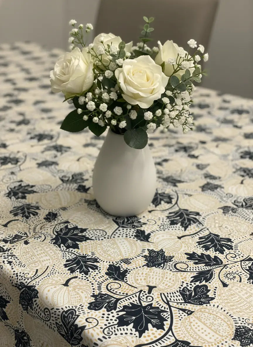 Festive Filigree Harvest Tablecloth - 6 Seater