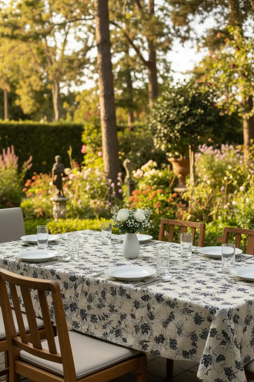 Festive Filigree Harvest Tablecloth - 6 Seater