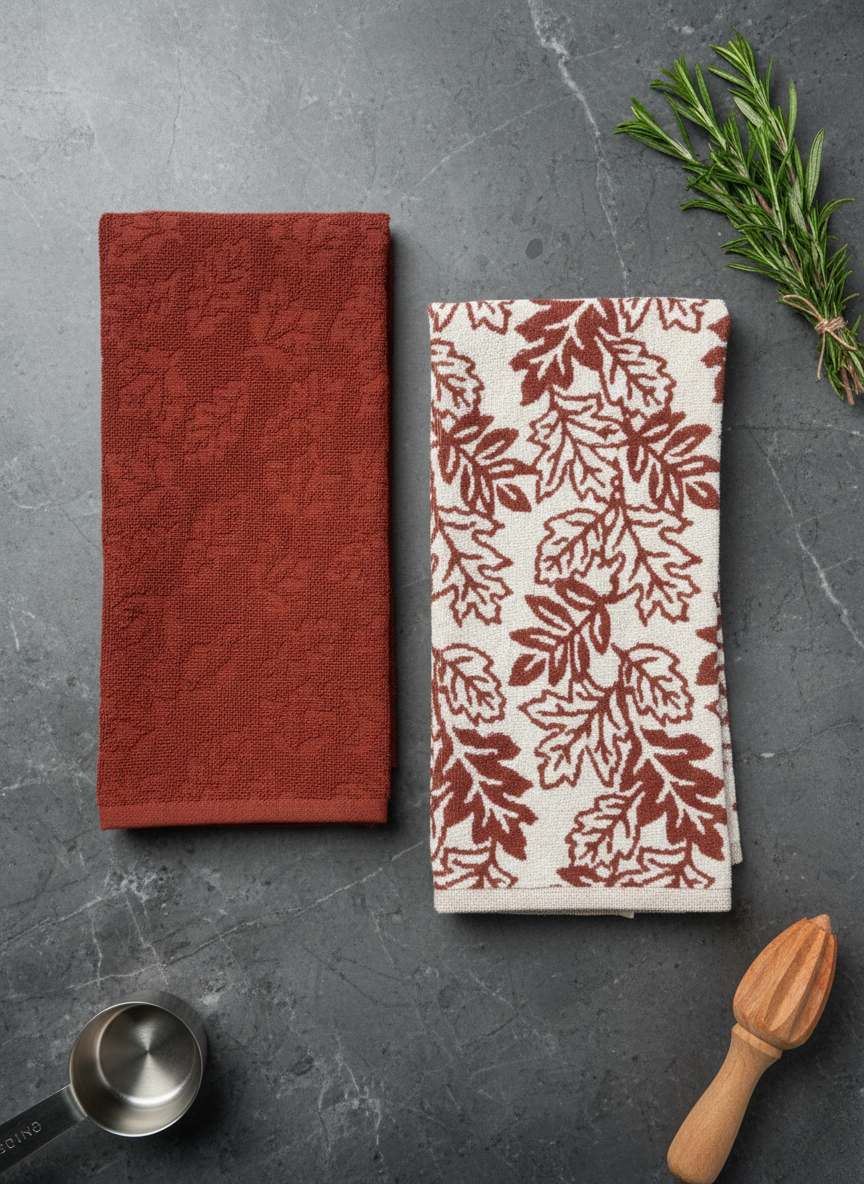 Sienna Foliage Hand Towel - Set of 2 - Premium Home Decor by Moraari