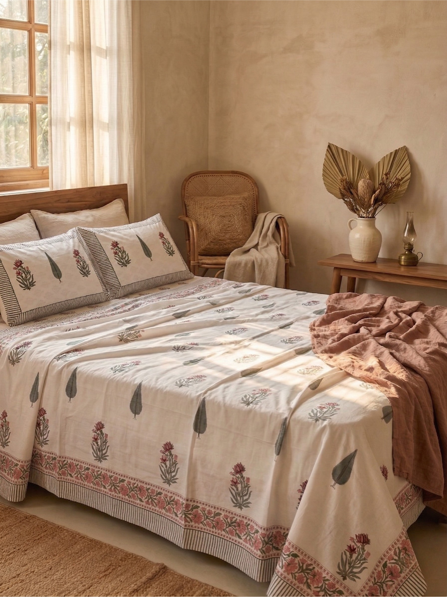 Amer Bagh Cotton Percale Bedsheet - Premium Home Decor by Moraari
