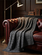 Charcoal Knit Throw - Premium Home Decor by Moraari
