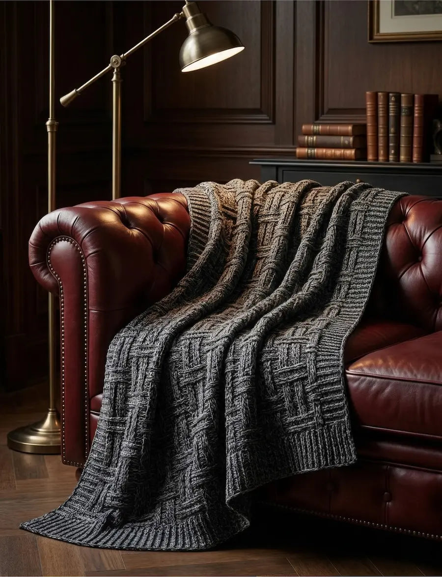 Charcoal Knit Throw