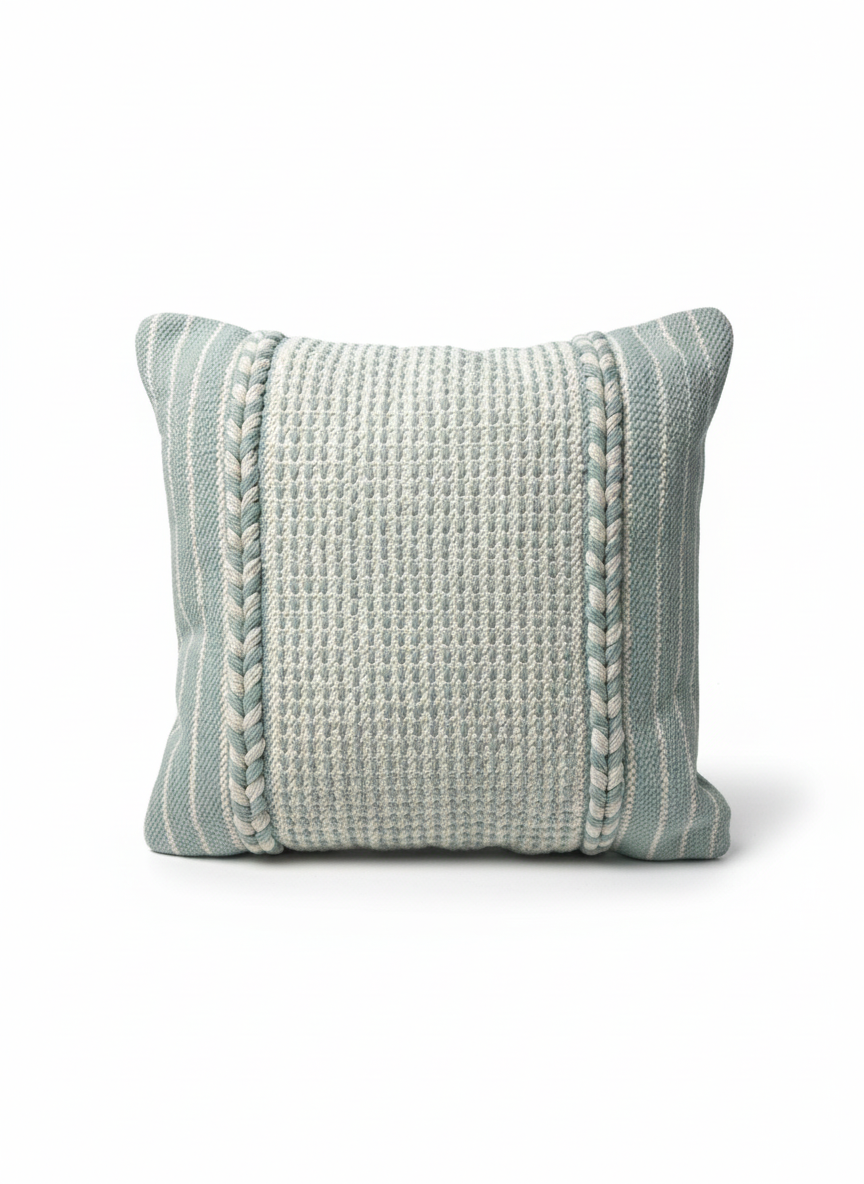 Cerulean Braided Texture Cushion Cover - Premium Home Decor by Moraari