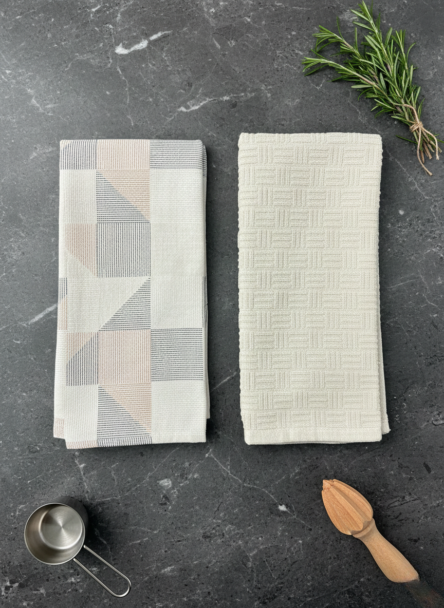 Modern Geometric Hand Towel - Set of 2