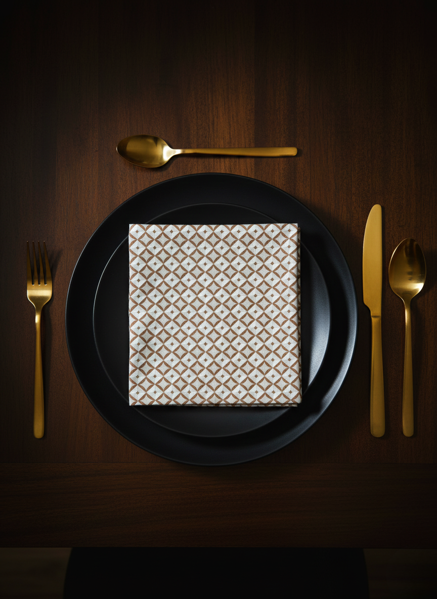 Sienna Interlock Table Napkin - Set of 4 - Premium Home Decor by Moraari