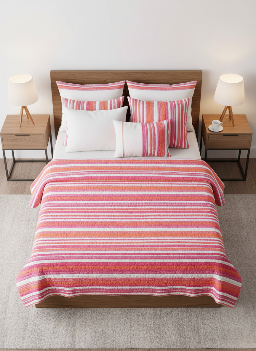 Kesar Bagh Reversible Quilt - Double - Premium Home Decor by Moraari