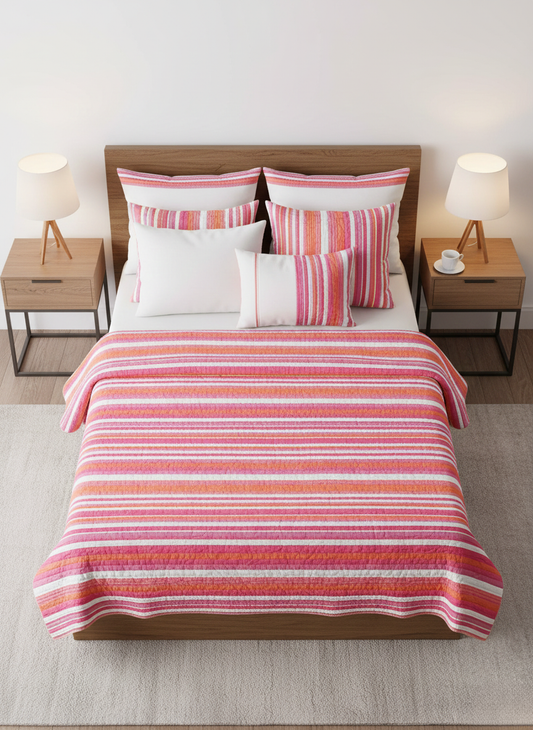 Kesar Bagh Reversible Quilt - Double - Premium Home Decor by Moraari