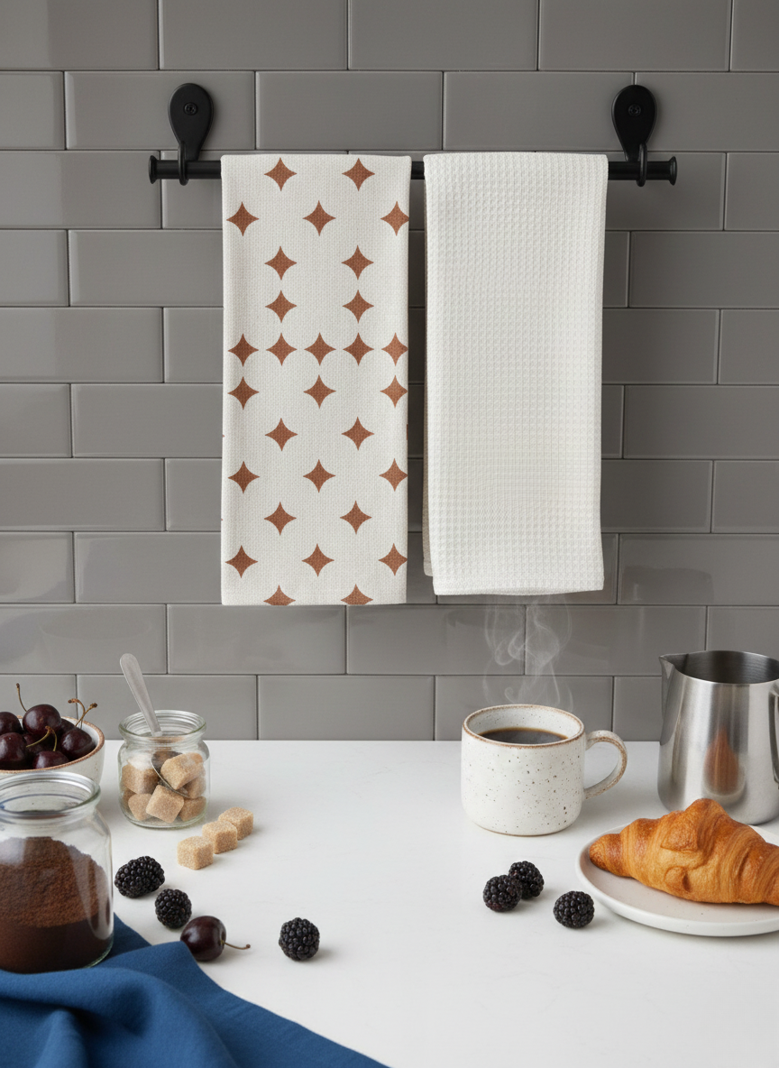Sienna Starburst Kitchen Towel - Set of 2 - Premium Home Decor by Moraari