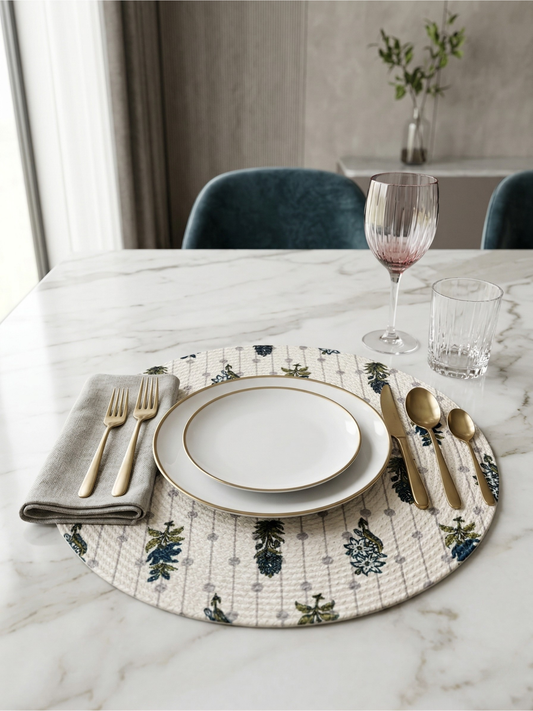 Misty Flora Braided Placemat - Set of 2 - Premium Home Decor by Moraari