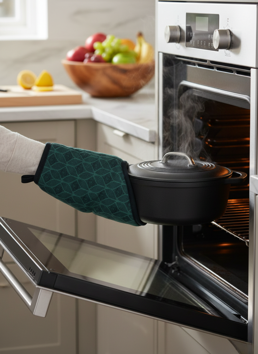 Greenfield Oven Mitt & Pot Holder Set - Premium Home Decor by Moraari