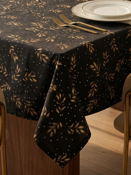 Coffee Gold Leaf Tablecloth - Premium Home Decor by Moraari