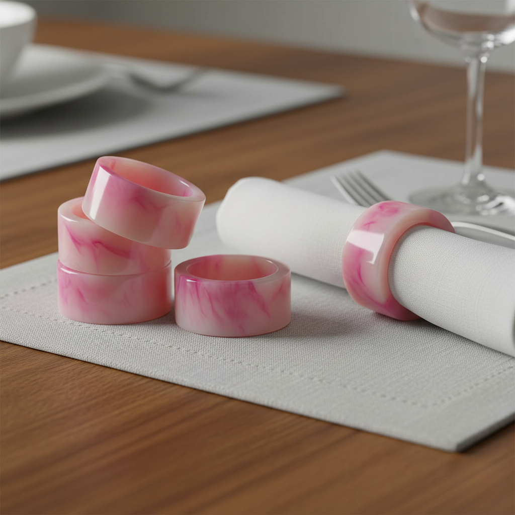 Gulabi Resin Napkin Rings - Set of 4 - Premium Home Decor by Moraari