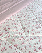 Blush Ribbon Reversible Quilt - Queen