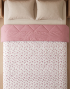Blush Ribbon Reversible Quilt - Queen