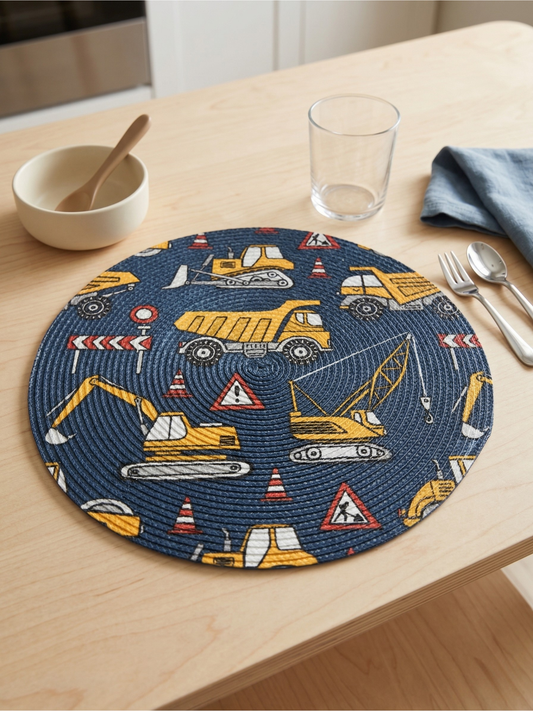 Busy Builders Braided Placemat - Set of 2 - Premium Home Decor by Moraari