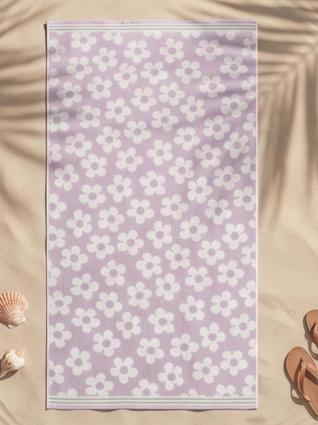 Lilac Daisy Jacquard Beach Towel