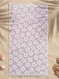 Lilac Daisy Jacquard Beach Towel