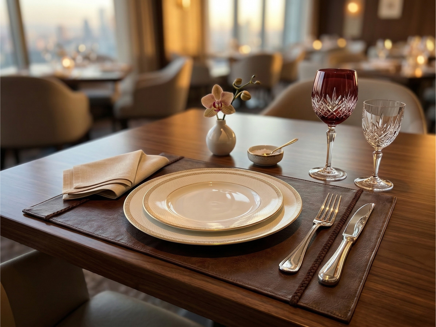 Veda Vegan Leather Placemat - Set of 2 - Premium Home Decor by Moraari