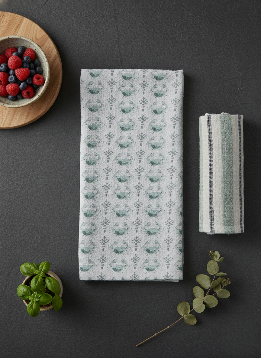 Kai Coastal Stripe & Crab Hand Towel - Set of 2