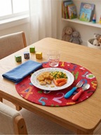 Number Play Braided Kids Round Placemat - Set of 2 - Premium Home Decor by Moraari