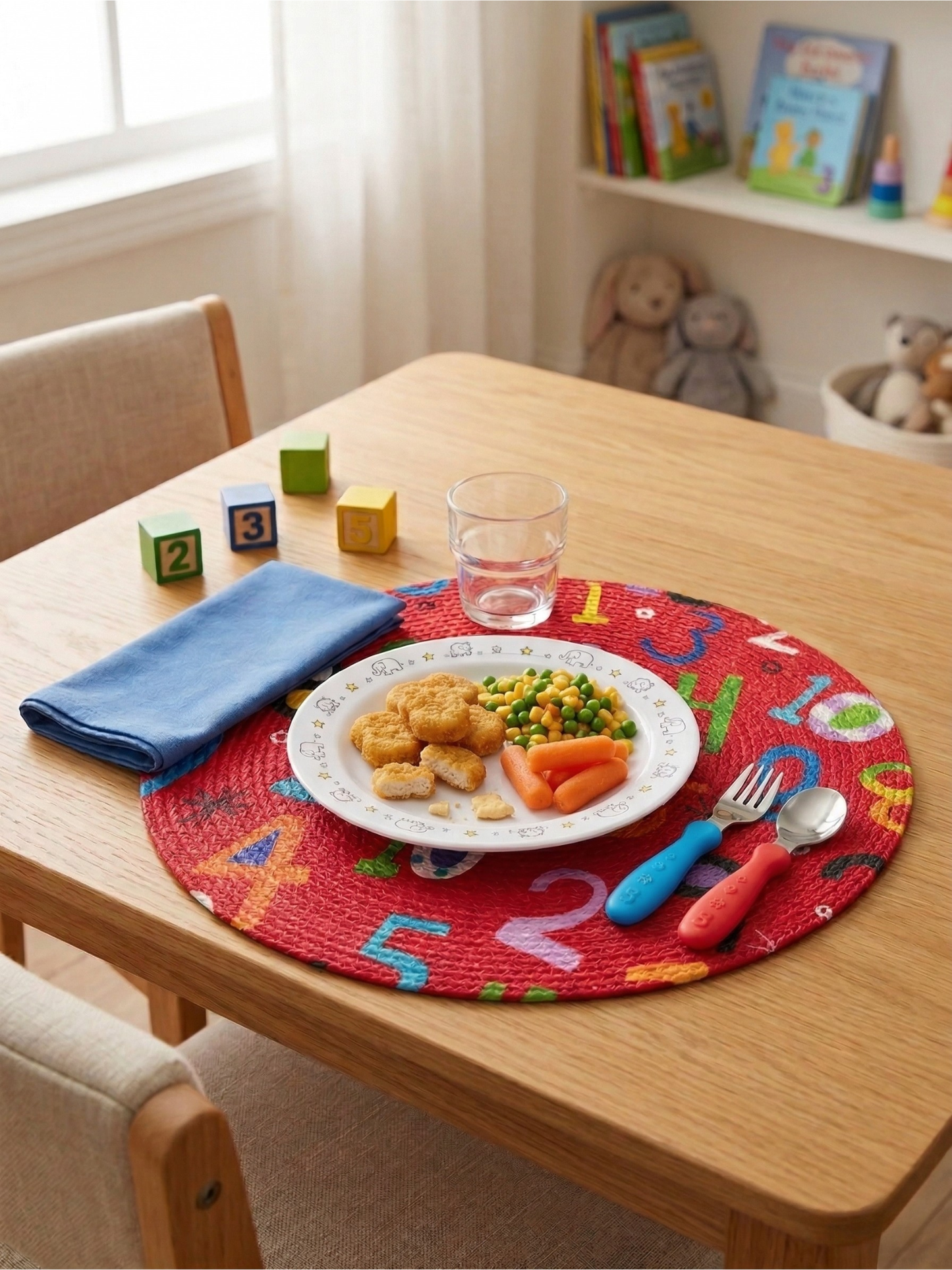 Number Play Braided Kids Round Placemat - Set of 2 - Premium Home Decor by Moraari