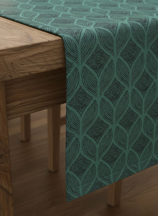 Emerald Plume Table Runner - Premium Home Decor by Moraari