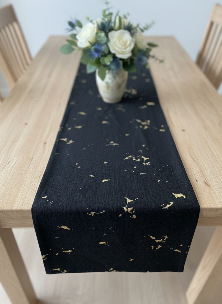 Midnight Gold 6 Seater Table Runner - Premium Home Decor by Moraari