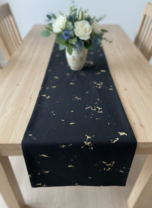 Midnight Gold 6 Seater Table Runner - Premium Home Decor by Moraari