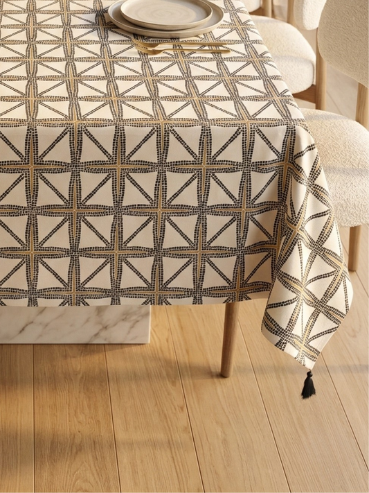 Jaali Gold Tablecloth - Large - Premium Home Decor by Moraari