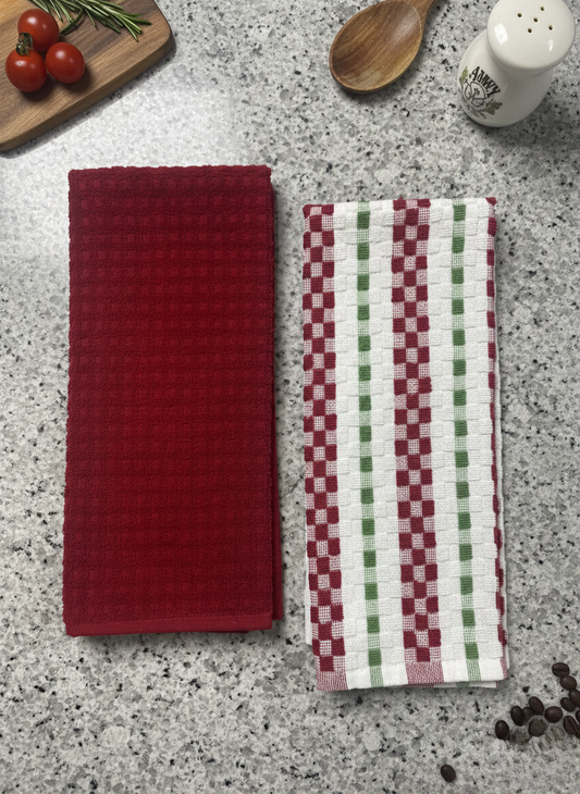 Waffle-Weave Kitchen Towel - Set of 2