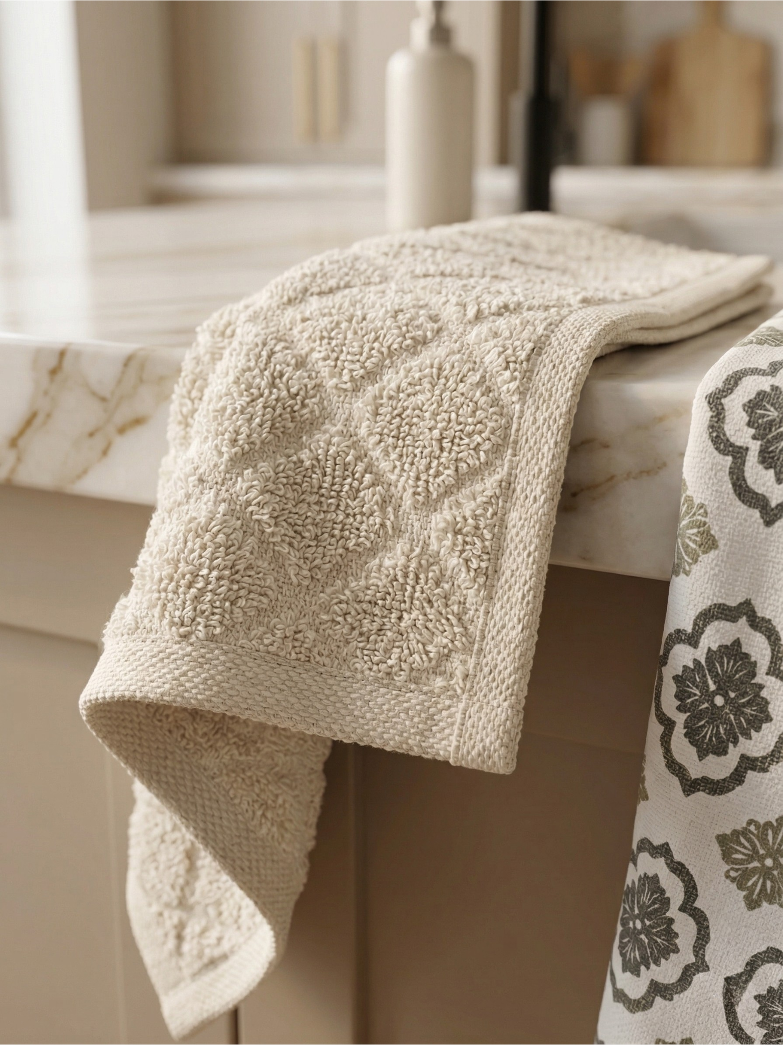 Grey Medallion Kitchen Towels - Set of 2 - Premium Home Decor by Moraari