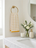 Saffron Grid Hand Towels - Set of 2 - Premium Home Decor by Moraari