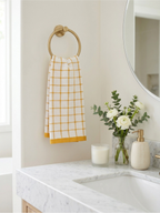 Saffron Grid Hand Towels - Set of 2 - Premium Home Decor by Moraari