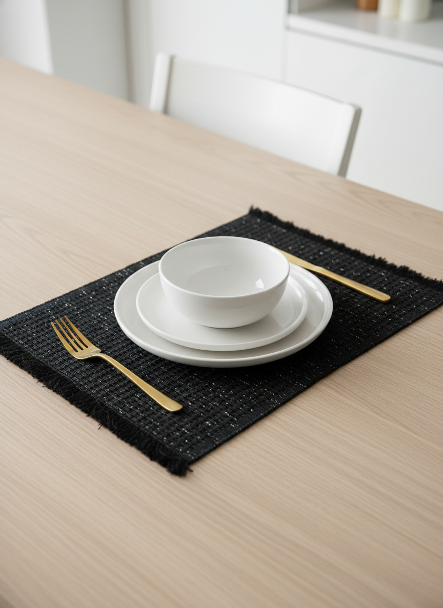 Kala Zari Fringed Placemat - Set of 2 - Premium Home Decor by Moraari