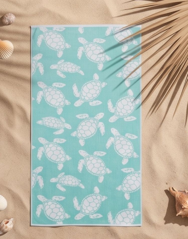 Aqua Jacquard Beach Towel