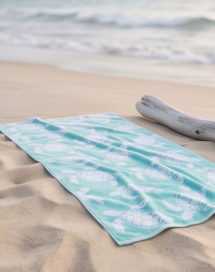 Aqua Jacquard Beach Towel