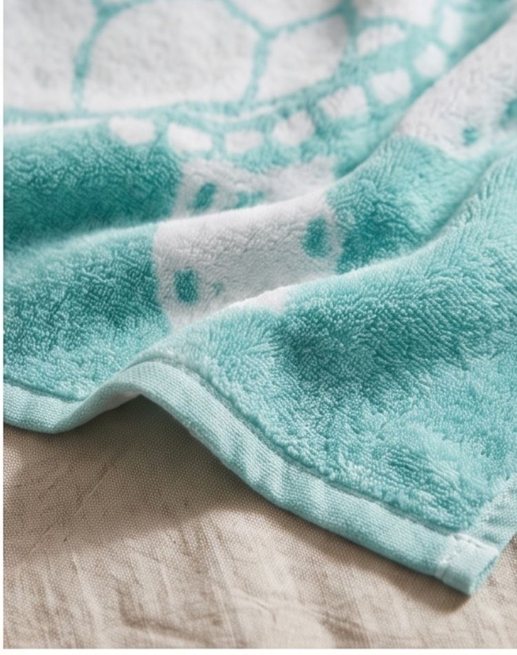 Aqua Jacquard Beach Towel