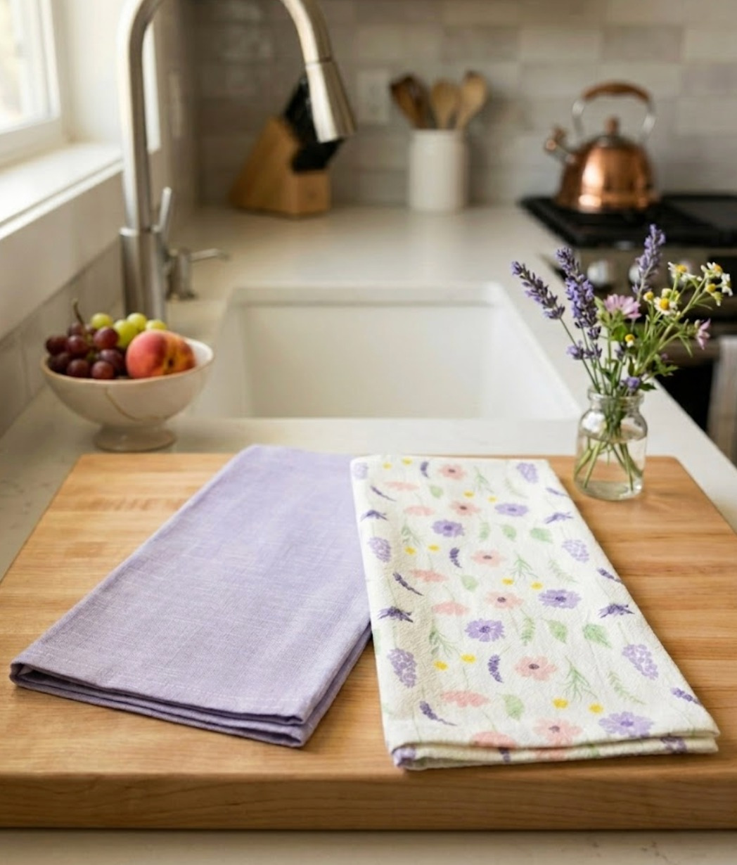 Lavender Meadow Kitchen Towel - Set of 2 - Premium Home Decor by Moraari