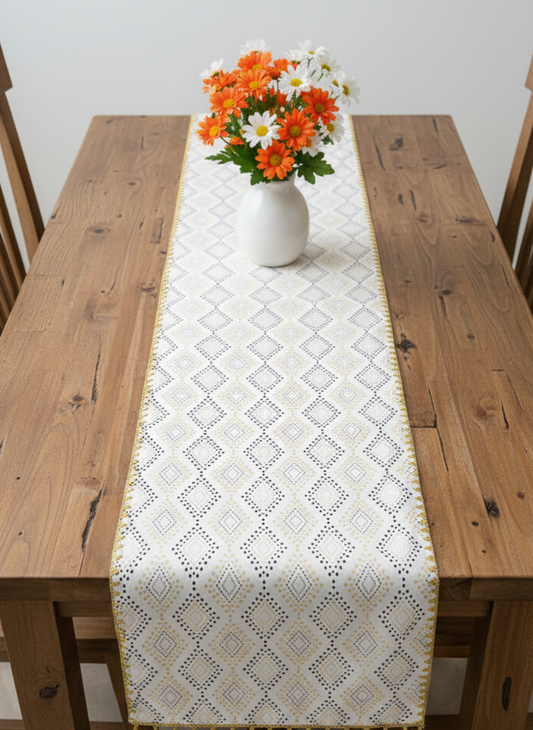 Aura Alabaster Reversible Table Runner - Premium Home Decor by Moraari