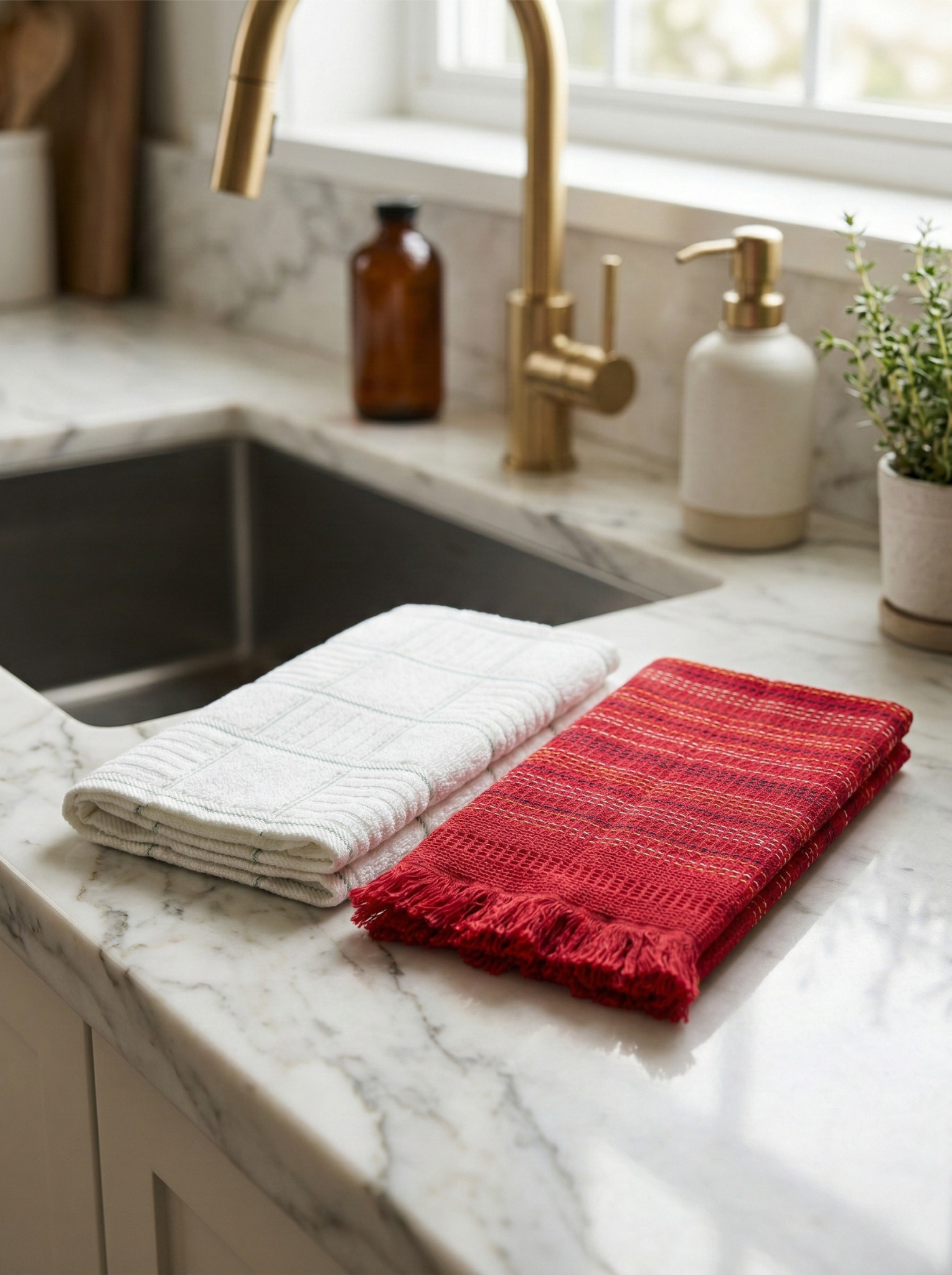 Bistro Check Kitchen Towels - Set of 2 - Premium Home Decor by Moraari