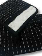 Monochrome Lattice Oven Mitt & Pot Holder Set - Premium Home Decor by Moraari