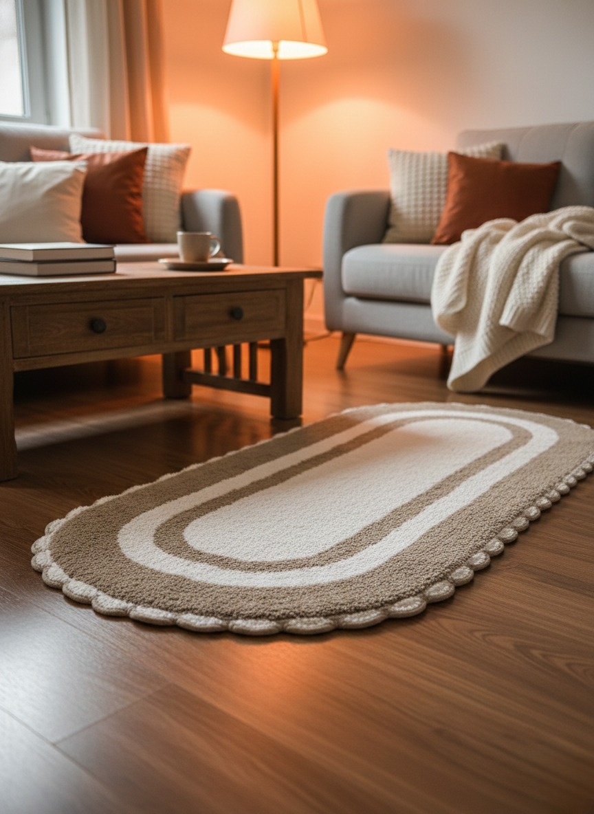 Aria Scallop Rug - 5 feet - Premium Home Decor by Moraari