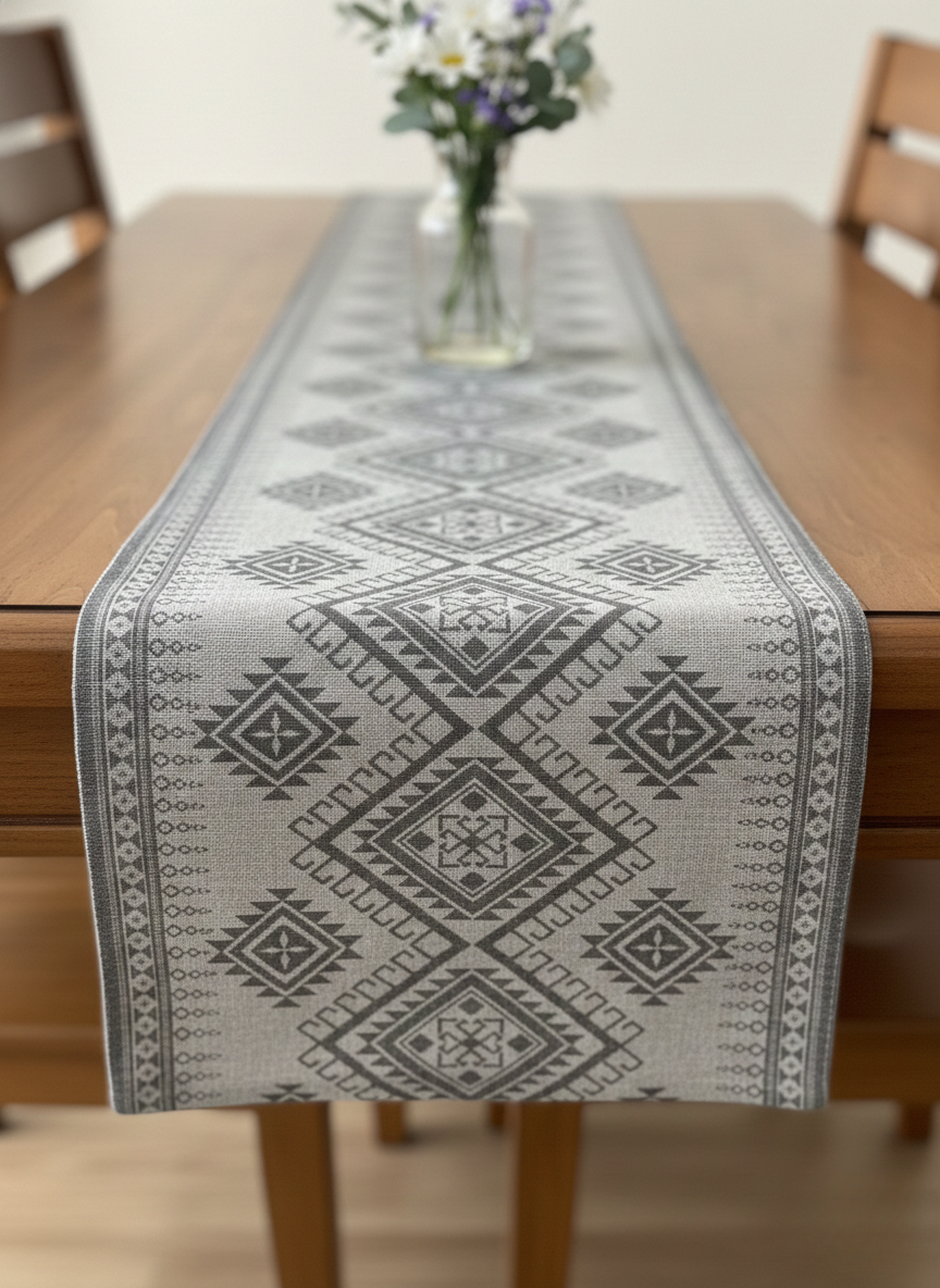 Nordic Geo Cotton Table Runner