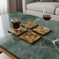 Gridcraft Mango Wood Coasters - Set of 4 - Premium Home Decor by Moraari