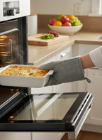 Zari Slate Oven Mitt & Pot Holder Set - Premium Home Decor by Moraari