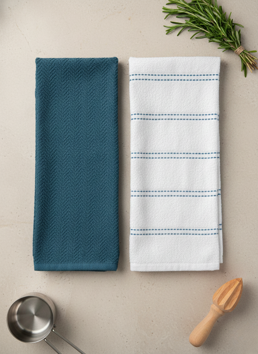 Oceanic Chevron & Dash Hand Towel - Set of 2