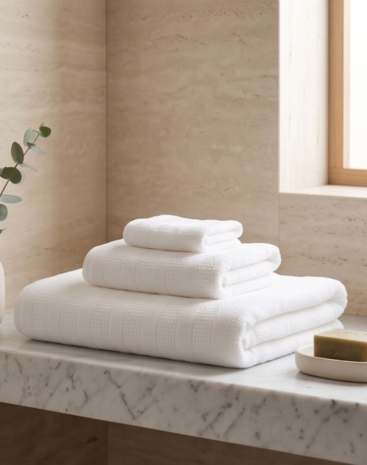 Alba Cotton Towel Set - 1 Bath, 1 Hand, 1 Face