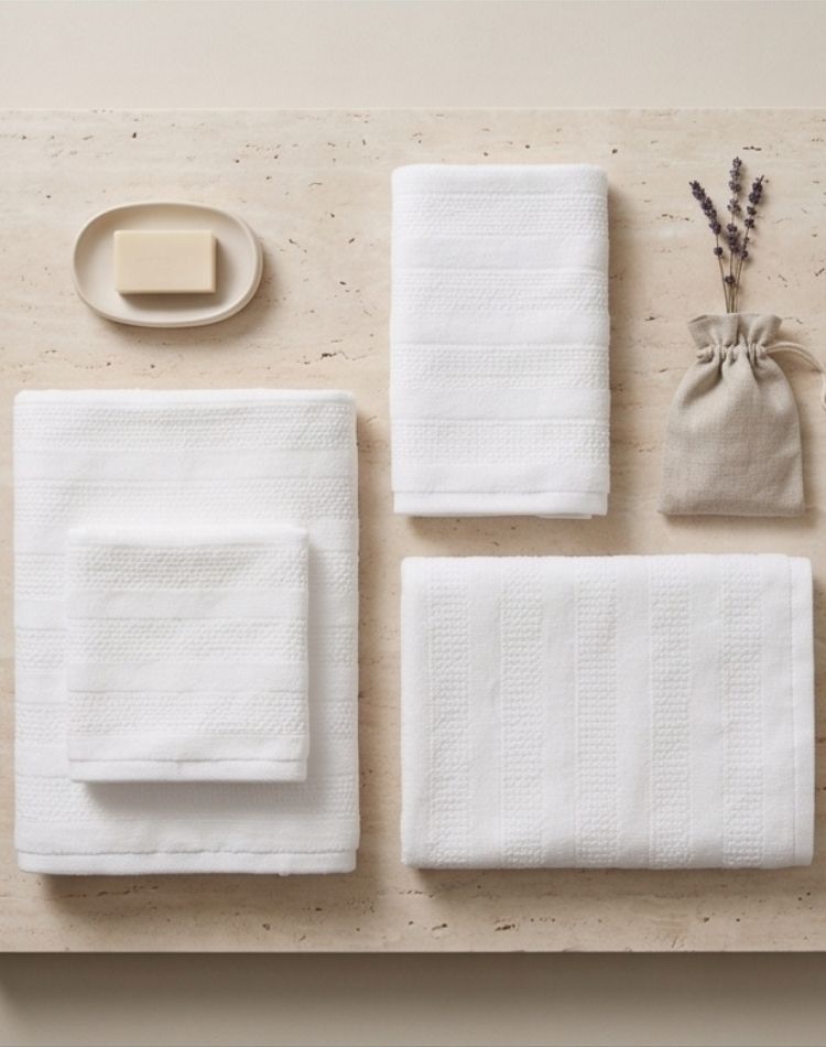 Alba Cotton Towel Set - 1 Bath, 1 Hand, 1 Face